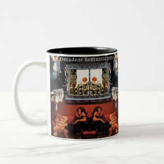 Noir Collage Mug –Dialogue Over Coffee Tweekleurige Koffiemok