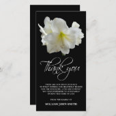 Noir commémoratif de MERCI de fleur d'amaryllis de (Devant / Derrière)