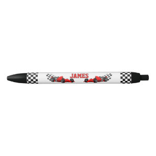 Noir Cool Race Car Boy Nom Personnalisé Stylo Personnal