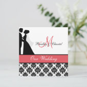 Noir, corail, et faire-part de mariage blanc de (Debout devant)