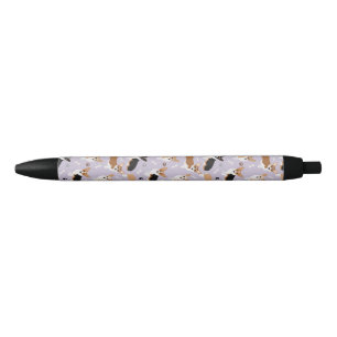 Noir Corgi Chien Patrouilles et os Stylo à encre noire
