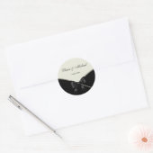 Noir Crème d'ivoire Mariage Favoriser Stickers Éti (Enveloppe)