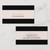 Noir & Crème Off Blanc Chic Carte de visite modern (Devant / Derrière)