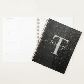 Noir Croc Monogrammed Planner (Display)
