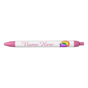 Noir Cute Custom Scruffy Unicorn avec stylo arc-en-ciel