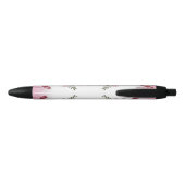 Noir Cute rose Floral Futur Infirmier Stylo (Dos)