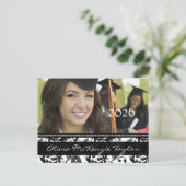 Noir Damask Classe de diplômes Invitations (Debout devant)