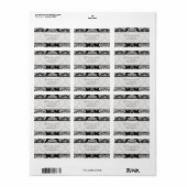 Noir Damask Étiquettes de adresse personnalisables (Feuille entière)