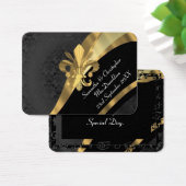 Noir damask, or mariage faveur merci tag (Bureau)