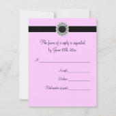 Noir Damask Rose Elegant noir RSVP (Dos)
