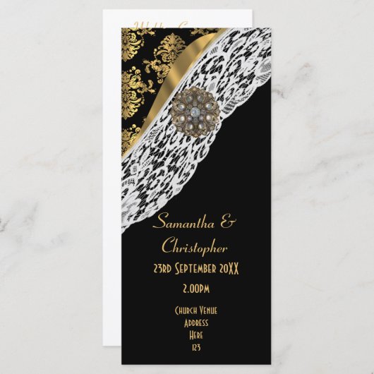 Noir damé blanc dentelle église programme de maria (Devant / Derrière)