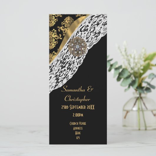 Noir damé blanc dentelle église programme de maria (Debout devant)