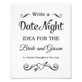 Noir Date Night Ideas Mariage Signer Photo Imprime (Devant)