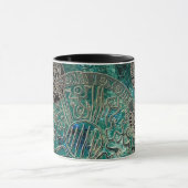 Noir de bleus aztèque tasse combinée de 11 onces (Centre)