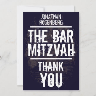 Noir de carte de remerciements de Mitzvah de barre