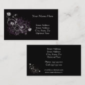 Noir de carte de visite avec blanc et pourpre (Devant / Derrière)