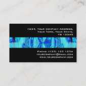 Noir de carte de visite de rayure bleue de globe (Dos)