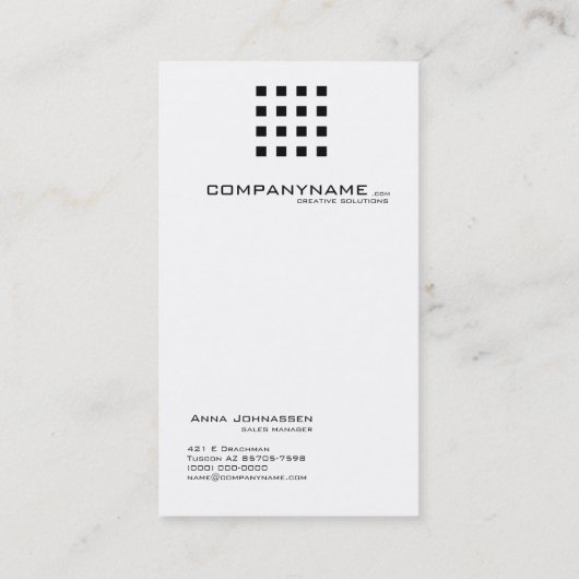 Noir de carte de visite et blanc élégants et (Dos)