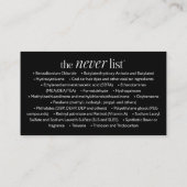 Noir de cartes de visite de Beautycounter (Dos)