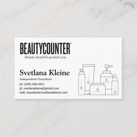 Noir de cartes de visite de Beautycounter (Devant)