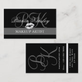 Noir de cartes de visite de monogrammes de (Devant / Derrière)