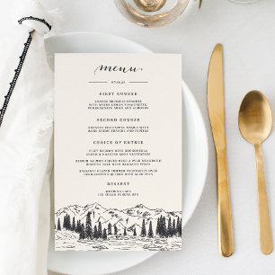 Noir de cendre Menu Mariage Croquis en montagne