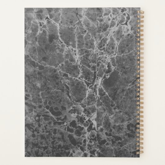 Noir de charbon de bois Monogramme de marbre moder (Dos)