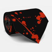 Noir de cravate d'éclaboussures de sang d'horreur (Roulé)
