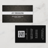 Noir de la meilleure qualité de damassé et carte (Devant / Derrière)