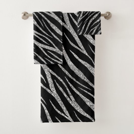 Noir de luxe Silver Classy Chic Girly Zebra Print (En situation)