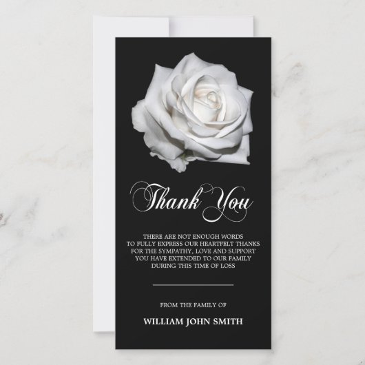 Noir de MERCI de rose blanc de fleur de sympathie (Devant)