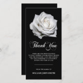 Noir de MERCI de rose blanc de fleur de sympathie (Devant / Derrière)