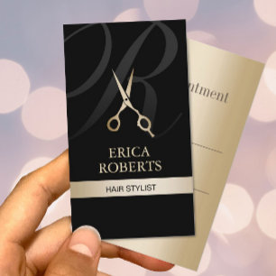 Noir de monogramme et rendez-vous de coiffeur d'or