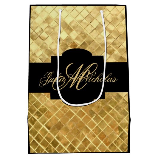 Noir de monogramme et sac de cadeau d'anniversaire (Dos)