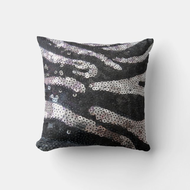Noir de paillette de zèbre et coussin d'argent (Recto)