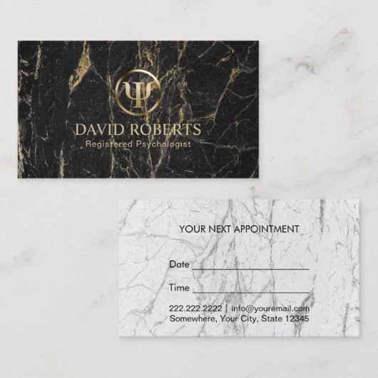 Noir de psychologue et rendez-vous de marbre d'or (Devant / Derrière)