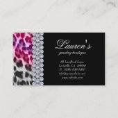Noir de rose de carte de visite de léopard de (Dos)