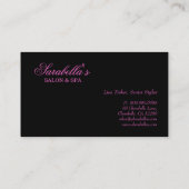 Noir de rose de remous de carte de visite de salon (Dos)