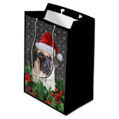 Noir de sac d'emballage cadeau de carlin (Dos Angle)