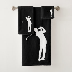 Noir de silhouette de Golfer en mouvement