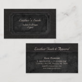 Noir de suède de n de carte de visite en cuir ' (Devant / Derrière)