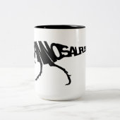 Noir de T-Rex tasse à deux tons de 15 onces (Centre)