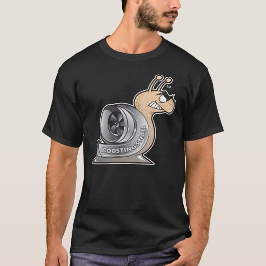 NOIR de T-shirt de logo de BoostingSnail (Devant)
