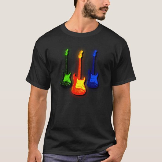 Noir de T-shirt de Man´s de guitare (Devant)