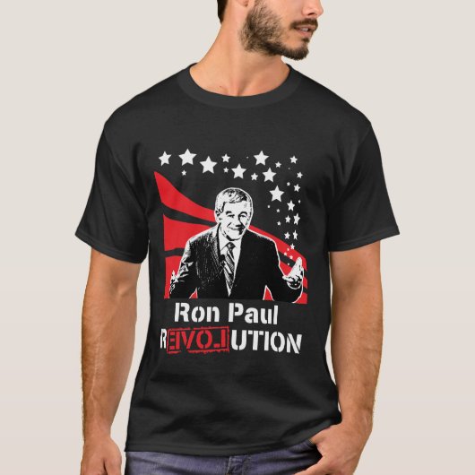 Noir de T-shirt de révolution de Ron Paul (Devant)
