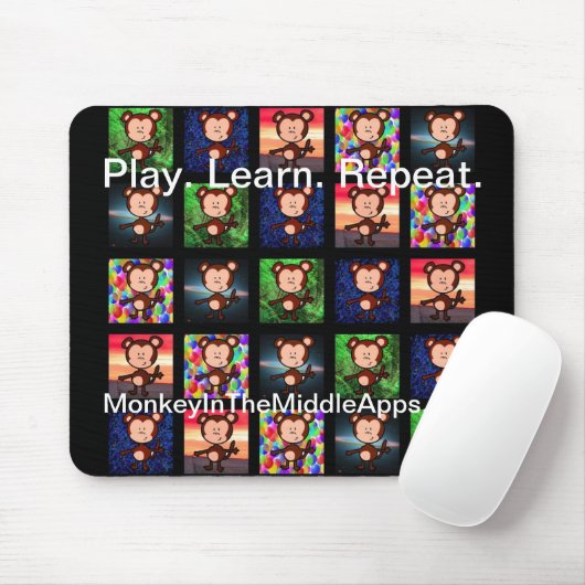 Noir de tapis de souris (Avec souris)