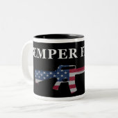 Noir de tasse de café de Semper Fidelis M16 (Devant gauche)