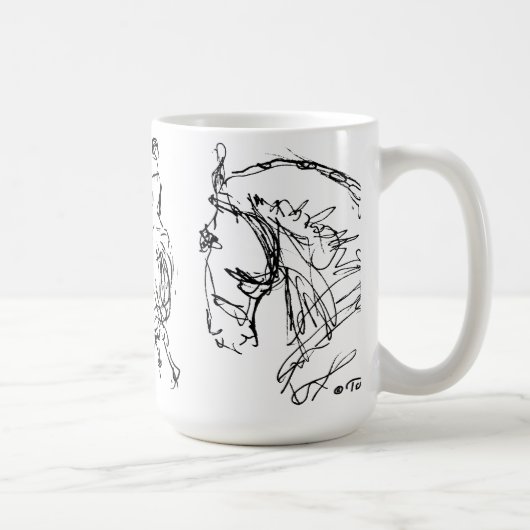 Noir de tasse de chevaux de dressage (Droite)