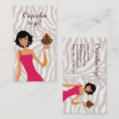 Noir de zèbre de carte de visite de boulangerie de (Devant / Derrière)