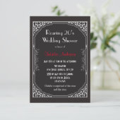Noir des années 20 - Invitation Wedding shower 3x5 (Debout devant)
